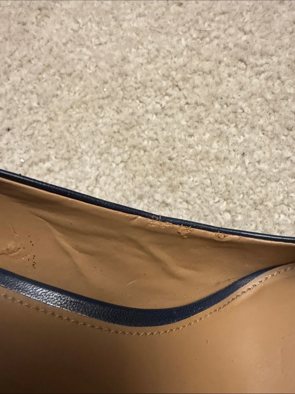 Calvin Klein Navy Leather Pointed-Toe Pumps
